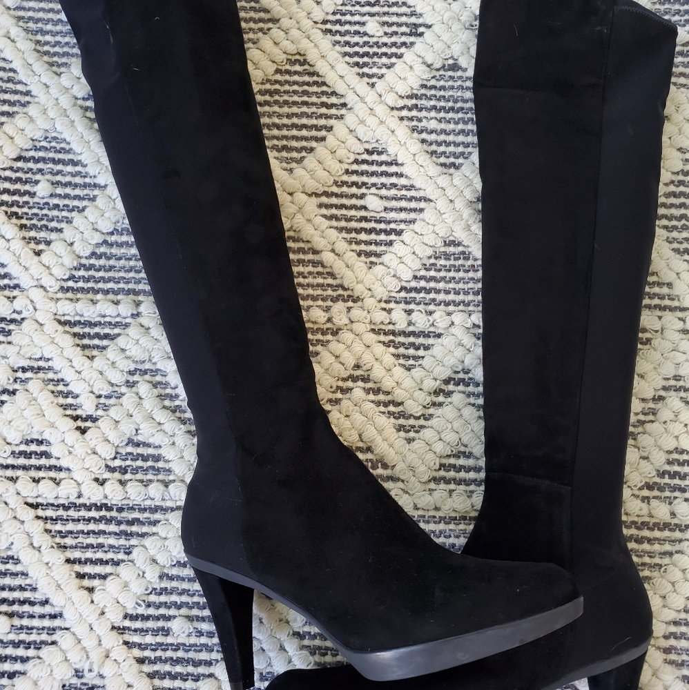 Stuart Weitzman 50/50 suede boots women's 10